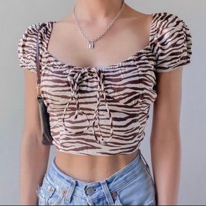 Motel Rocks mazu printed crop top